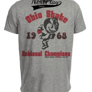 Ohio State Buckeyes Retro Football National Champions 1968 Artwork Heather Gray Sublimated T-Shirt
