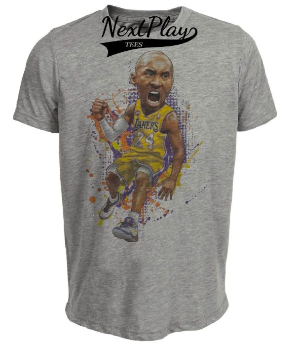 Los Angeles Lakers Retro Kobe Bryant Basketball 1996 Artwork Heather Gray Sublimated T-Shirt