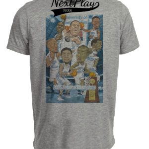 North Carolina Tar Heels Retro National Champions Basketball 2005 Artwork Heather Gray Sublimated T-Shirt
