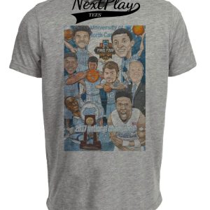 North Carolina Tar Heels Retro National Champions Basketball 2017 Artwork Heather Gray Sublimated T-Shirt