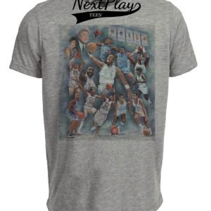North Carolina Tar Heels Retro Dean’s Dream Team Basketball 1997 Artwork Heather Gray Sublimated T-Shirt