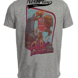 Chicago Bulls Retro Michael Air Jordan Basketball 1986 Artwork Heather Gray Sublimated T-Shirt