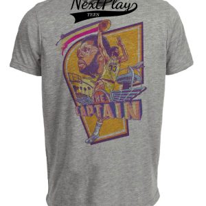 Los Angeles Lakers Retro Kareem Abdul-Jabbar Basketball 1983 Artwork Heather Gray Sublimated T-Shirt