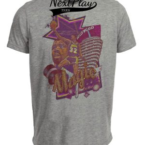 Los Angeles Lakers Retro Magic Johnson Basketball 1984 Artwork Heather Gray Sublimated T-Shirt