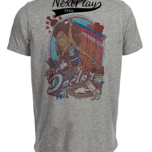 New York Nets Retro Dr. J Julius Erving Basketball 1975 Artwork Heather Gray Sublimated T-Shirt