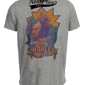 Phoenix Suns Retro Sir Charles Barkley Basketball 1992 Artwork Heather Gray Sublimated T-Shirt