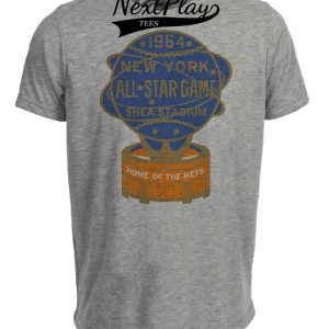 New York Mets Retro All Star Game Baseball 1964 Artwork Heather Gray Sublimated T-Shirt