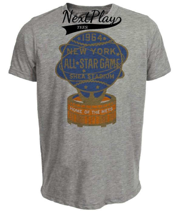 New York Mets Retro All Star Game Baseball 1964 Artwork Heather Gray Sublimated T-Shirt