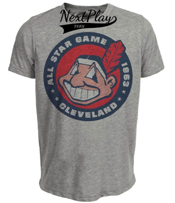 Cleveland Indians Retro All Star Game Baseball 1963 Artwork Heather Gray Sublimated T-Shirt