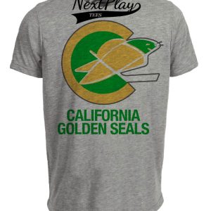 California Golden Seals Retro Hockey 1970 Artwork Heather Gray Sublimated T-Shirt