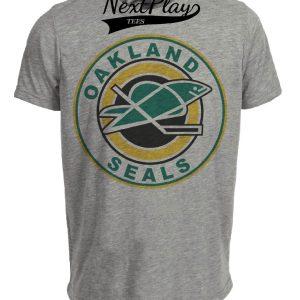 California Oakland Golden Seals Retro Hockey 1969 Artwork Heather Gray Sublimated T-Shirt