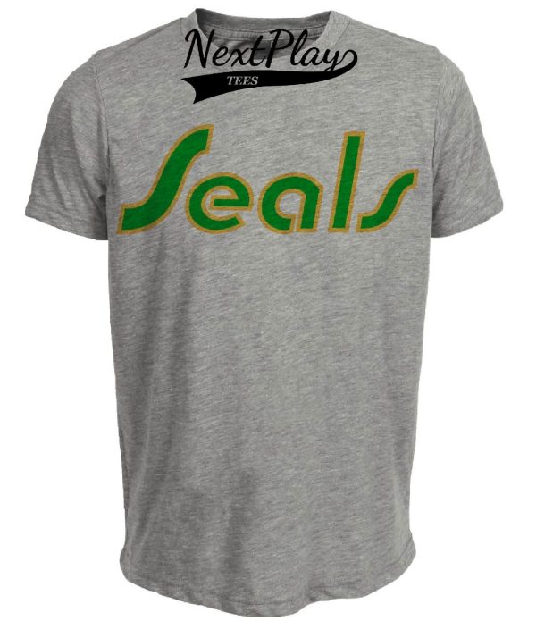 California Oakland Golden Seals Retro Hockey 1972 Artwork Heather Gray Sublimated T-Shirt