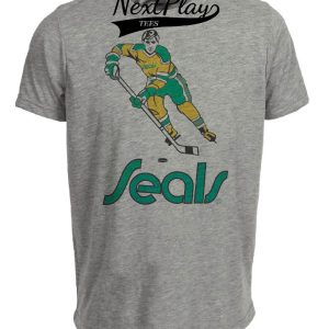 California Golden Seals Retro Hockey 1974 Artwork Heather Gray Sublimated T-Shirt