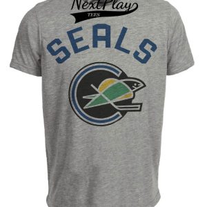 California Oakland Golden Seals Retro Hockey 1968 Artwork Heather Gray Sublimated T-Shirt