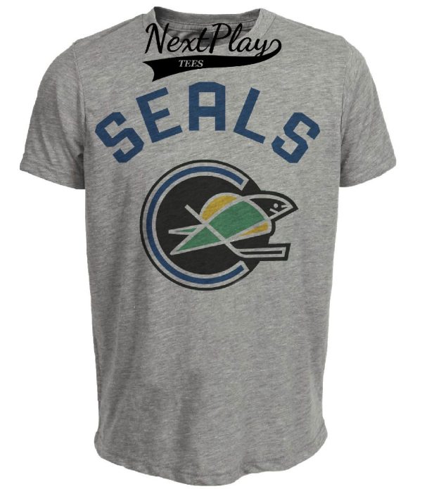 California Oakland Golden Seals Retro Hockey 1968 Artwork Heather Gray Sublimated T-Shirt