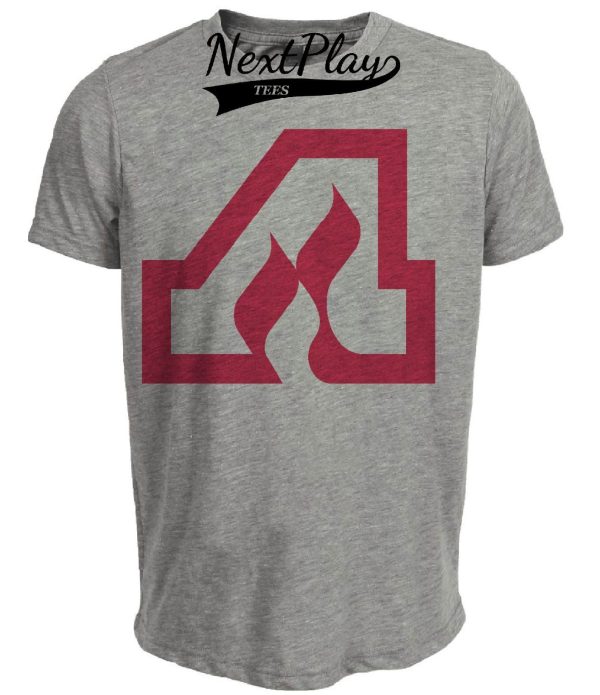 Atlanta Flames Retro Hockey 1972 Artwork Heather Gray Sublimated T-Shirt