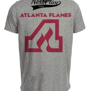 Atlanta Flames Retro Hockey 1974 Artwork Heather Gray Sublimated T-Shirt