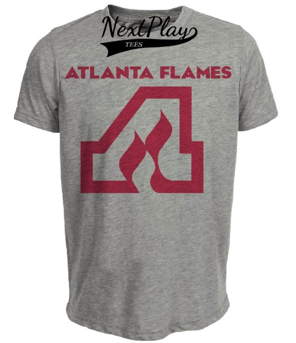 Atlanta Flames Retro Hockey 1974 Artwork Heather Gray Sublimated T-Shirt