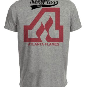 Atlanta Flames Retro Hockey 1975 Artwork Heather Gray Sublimated T-Shirt