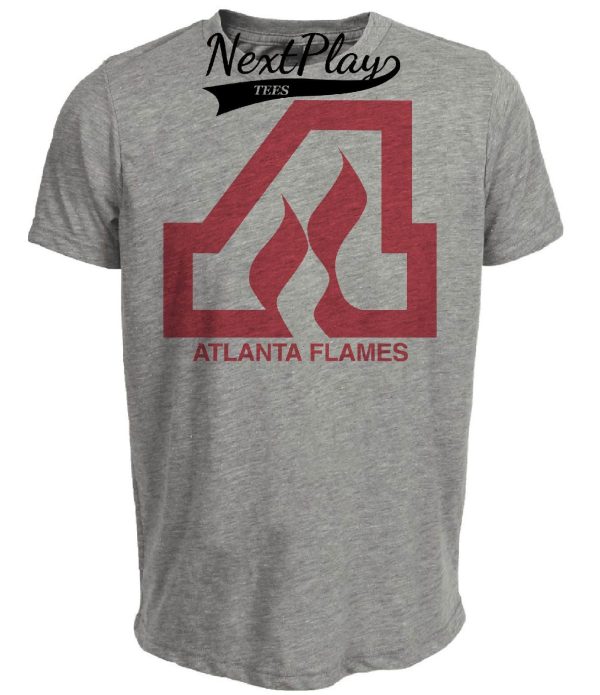 Atlanta Flames Retro Hockey 1975 Artwork Heather Gray Sublimated T-Shirt
