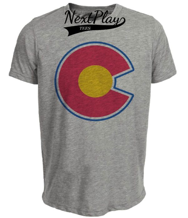 Colorado Rockies Retro Hockey 1979 Artwork Heather Gray Sublimated T-Shirt