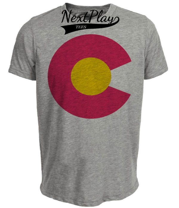 Colorado Rockies Retro Hockey 1980 Artwork Heather Gray Sublimated T-Shirt