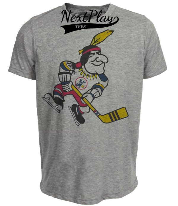 Kansas City Scouts Retro Hockey 1975 Artwork Heather Gray Sublimated T-Shirt