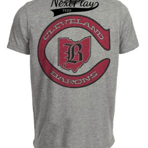 Cleveland Barons Retro Hockey 1976 Artwork Heather Gray Sublimated T-Shirt