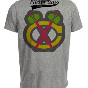 Chicago Black Hawks Retro Hockey 1959 Artwork Heather Gray Sublimated T-Shirt