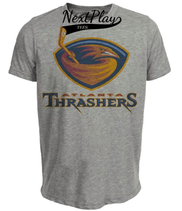 Atlanta Thrashers Retro Hockey 1999 Artwork Heather Gray Sublimated T-Shirt