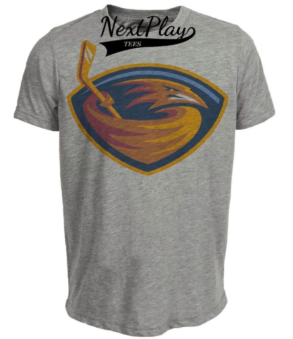 Atlanta Thrashers Retro Hockey 2000 Artwork Heather Gray Sublimated T-Shirt
