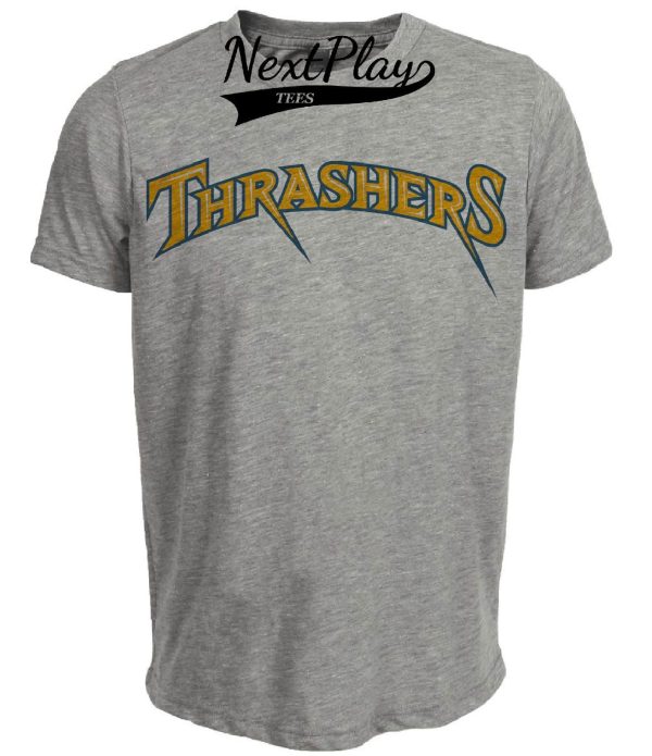 Atlanta Thrashers Retro Hockey 2002 Artwork Heather Gray Sublimated T-Shirt