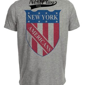 New York Americans Retro Hockey 1925 Artwork Heather Gray Sublimated T-Shirt