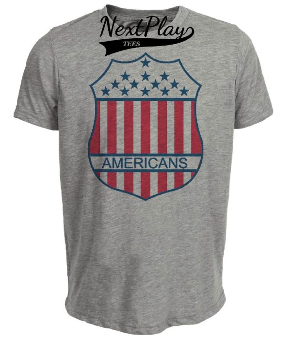 New York Americans Retro Hockey 1933 Artwork Heather Gray Sublimated T-Shirt