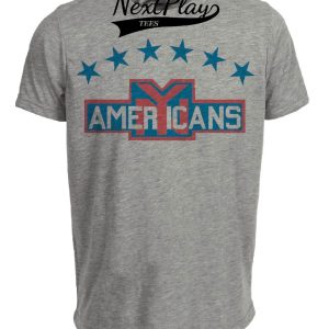 New York Americans Retro Hockey 1935 Artwork Heather Gray Sublimated T-Shirt