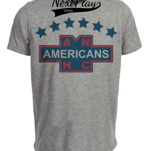 New York Americans Retro Hockey 1939 Artwork Heather Gray Sublimated T-Shirt