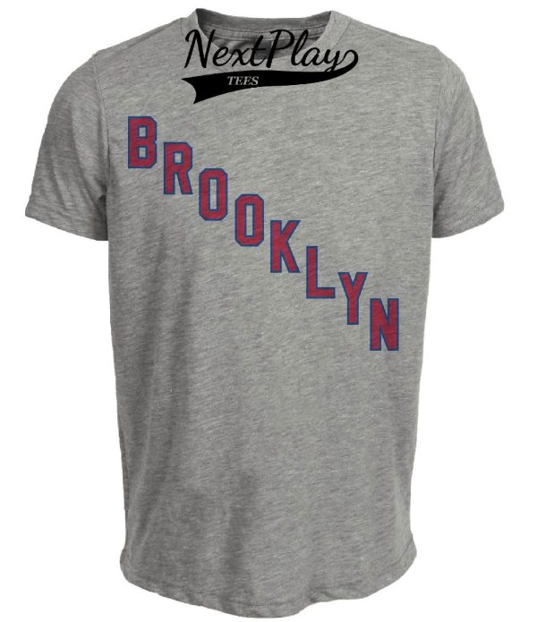 Brooklyn Americans Retro Hockey 1941 Artwork Heather Gray Sublimated T-Shirt