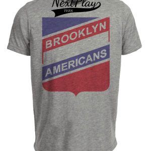 Brooklyn Americans Retro Hockey 1942 Artwork Heather Gray Sublimated T-Shirt