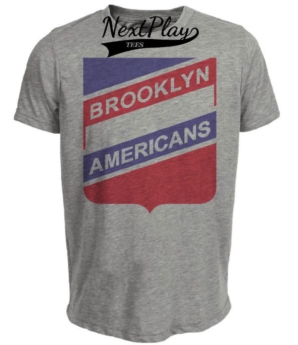 Brooklyn Americans Retro Hockey 1942 Artwork Heather Gray Sublimated T-Shirt