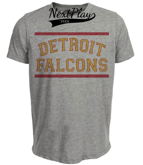 Detroit Falcons Retro Hockey 1930 Artwork Heather Gray Sublimated T-Shirt