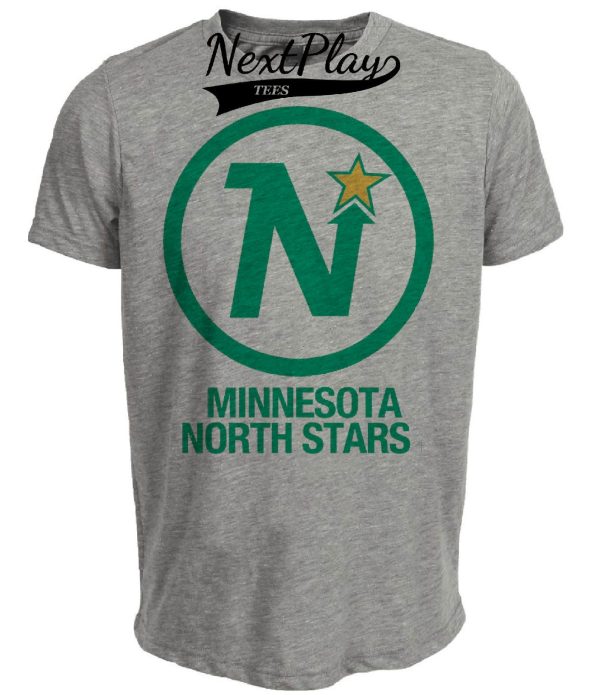 Minnesota North Stars Retro Hockey 1967 Artwork Heather Gray Sublimated T-Shirt