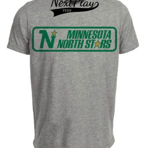 Minnesota North Stars Retro Hockey 1978 Artwork Heather Gray Sublimated T-Shirt