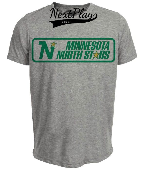 Minnesota North Stars Retro Hockey 1978 Artwork Heather Gray Sublimated T-Shirt
