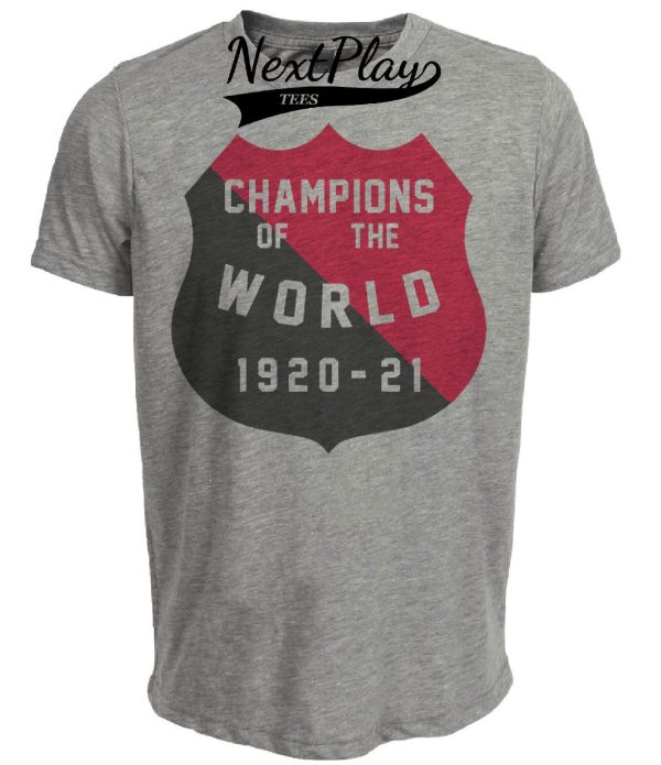 Ottawa Senators Retro Hockey Champions 1920 Artwork Heather Gray Sublimated T-Shirt