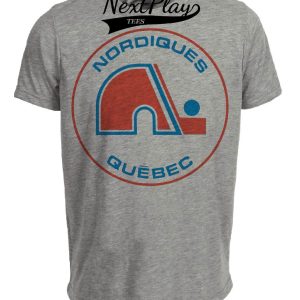 Quebec Nordiques Retro Hockey 1972 Artwork Heather Gray Sublimated T-Shirt