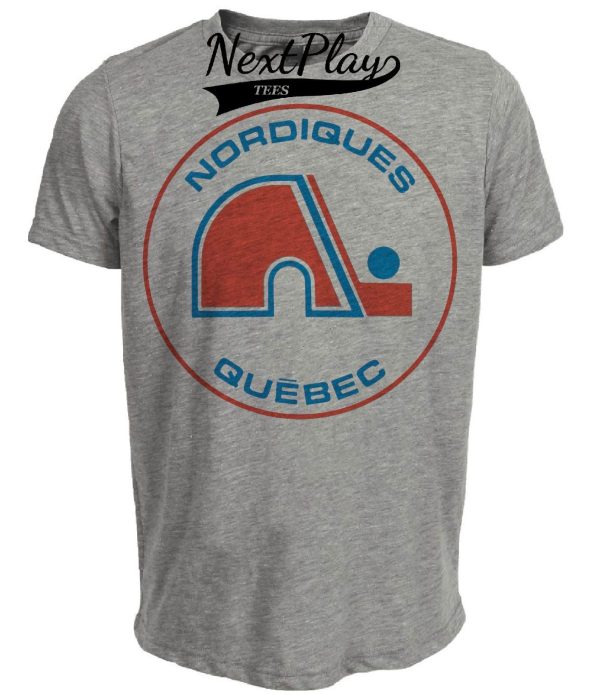 Quebec Nordiques Retro Hockey 1972 Artwork Heather Gray Sublimated T-Shirt