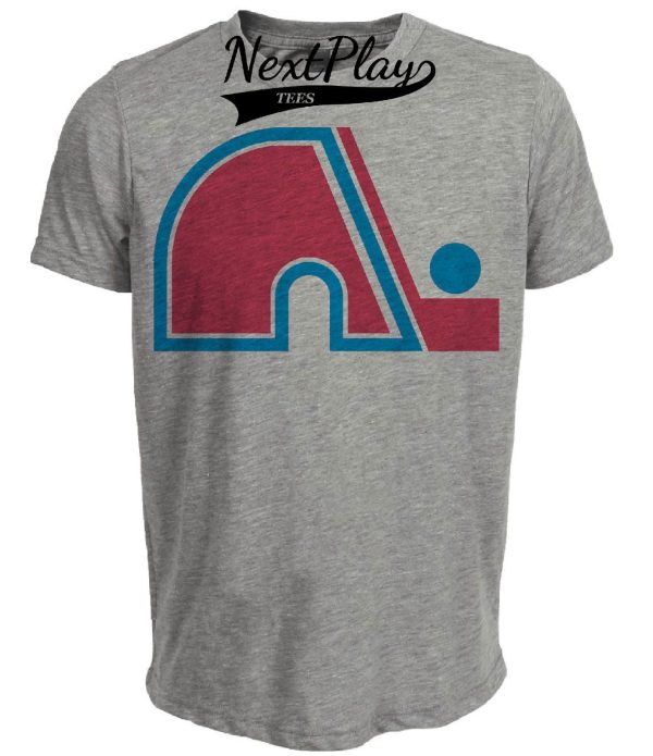 Quebec Nordiques Retro Hockey 1985 Artwork Heather Gray Sublimated T-Shirt