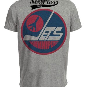 Winnipeg Jets Retro Hockey 1979 Artwork Heather Gray Sublimated T-Shirt