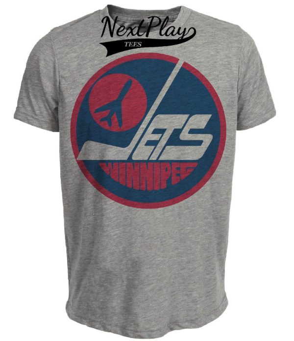 Winnipeg Jets Retro Hockey 1979 Artwork Heather Gray Sublimated T-Shirt