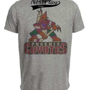 Phoenix Coyotes Retro Hockey 1996 Artwork Heather Gray Sublimated T-Shirt